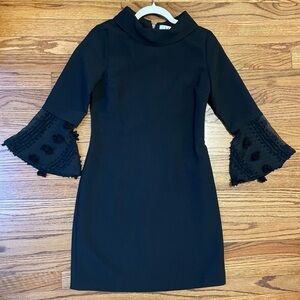 NWOT Womens THML 3/4 length sleeve black mini dress, size: XS
